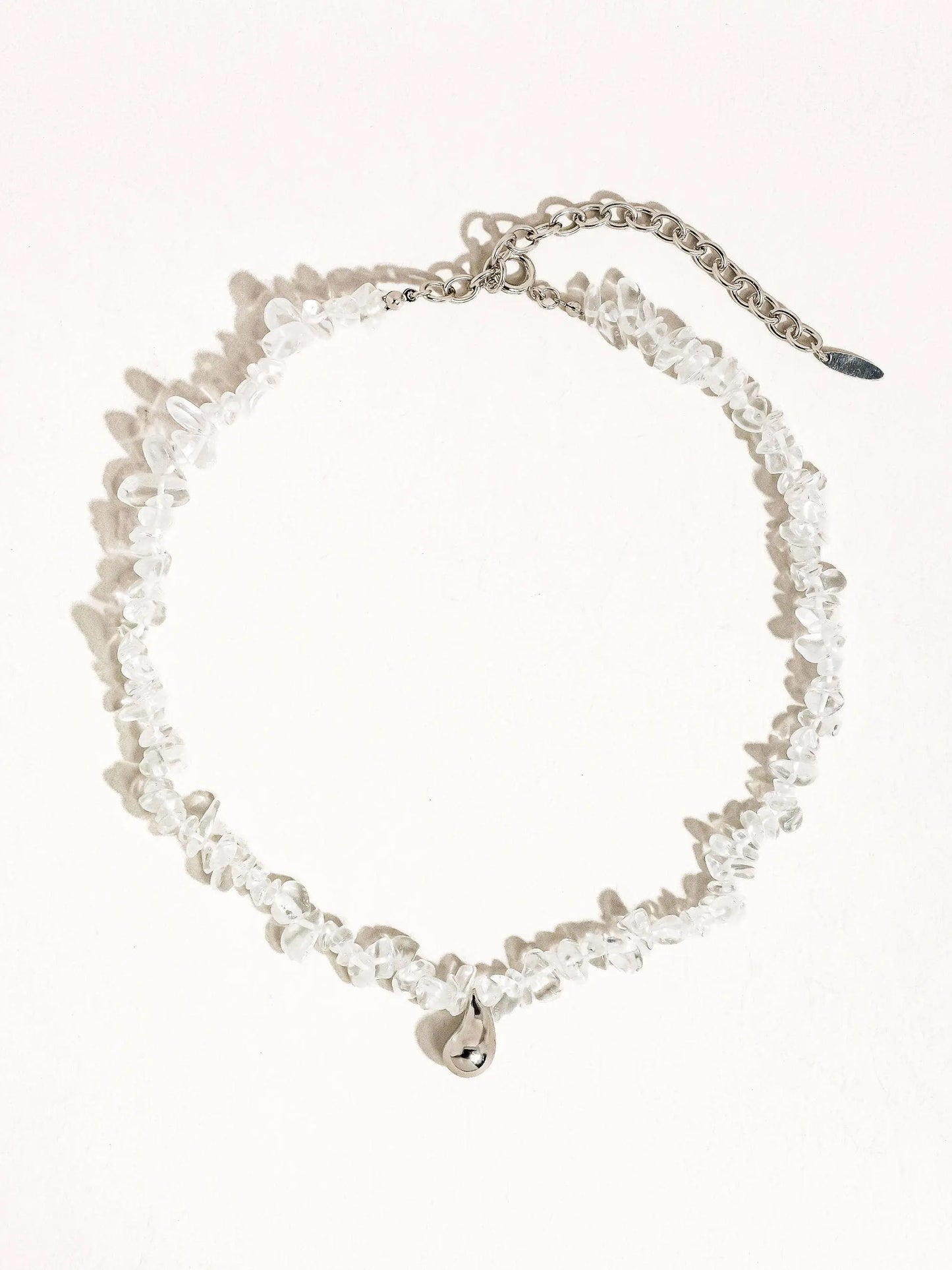 Francelia White Platinum Droplet Pendant Crystal Choker Flânerie by MAIQ