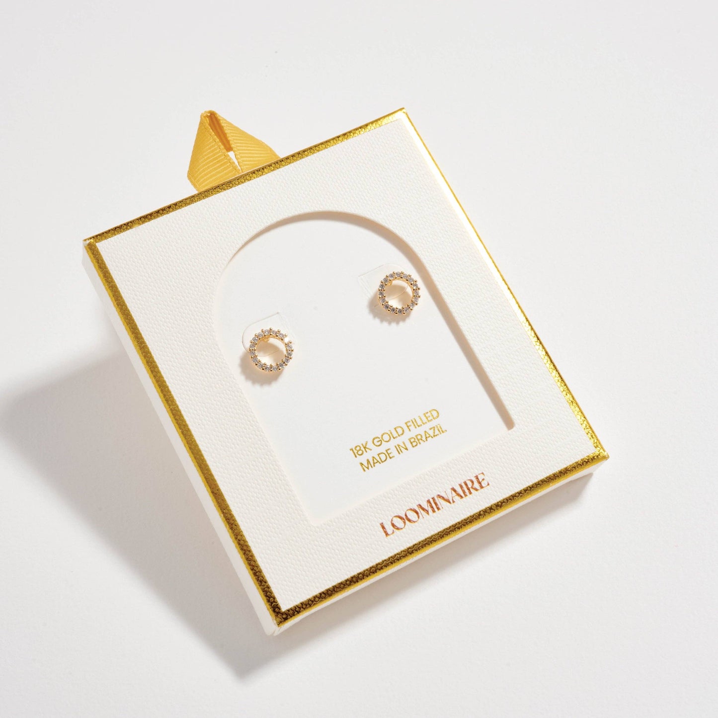 18K Gold Filled Open Circle Stud Earrings Frem