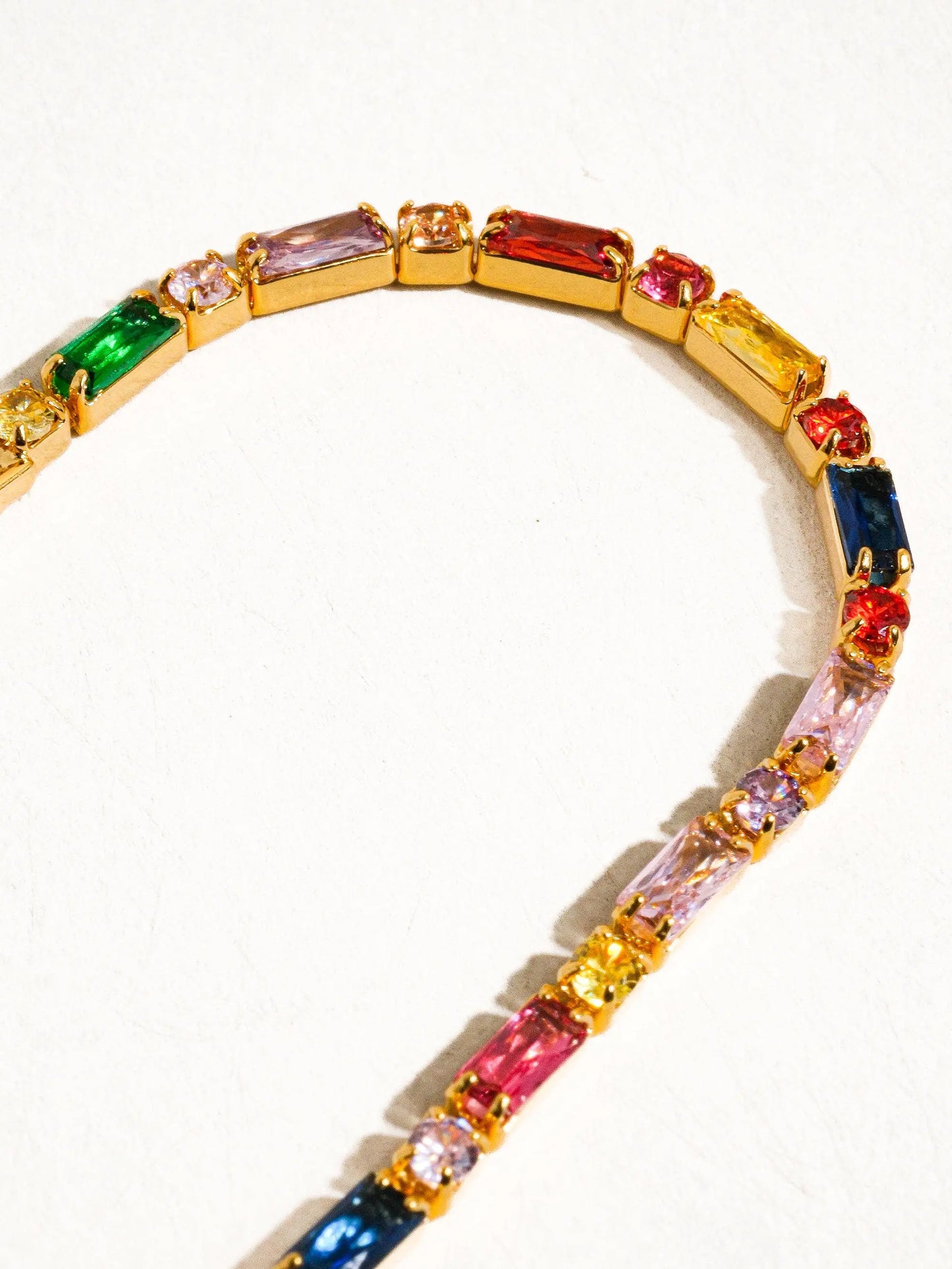 Shiloh 18K Gold Multicolor CZ Chain Bracelet Flânerie by MAIQ
