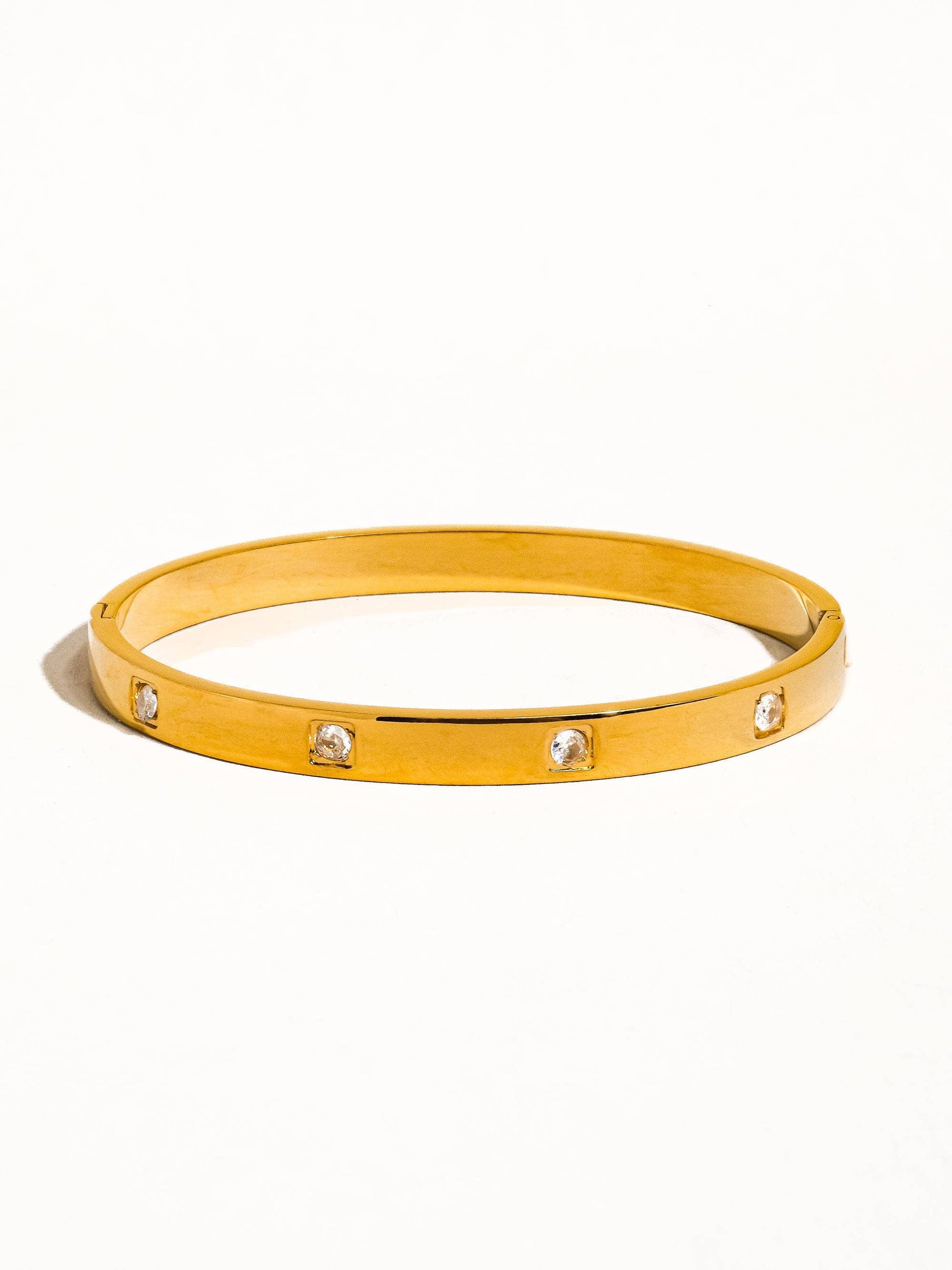 Neil 18K Gold Non-Tarnish Classic CZ Bangle Flânerie by MAIQ