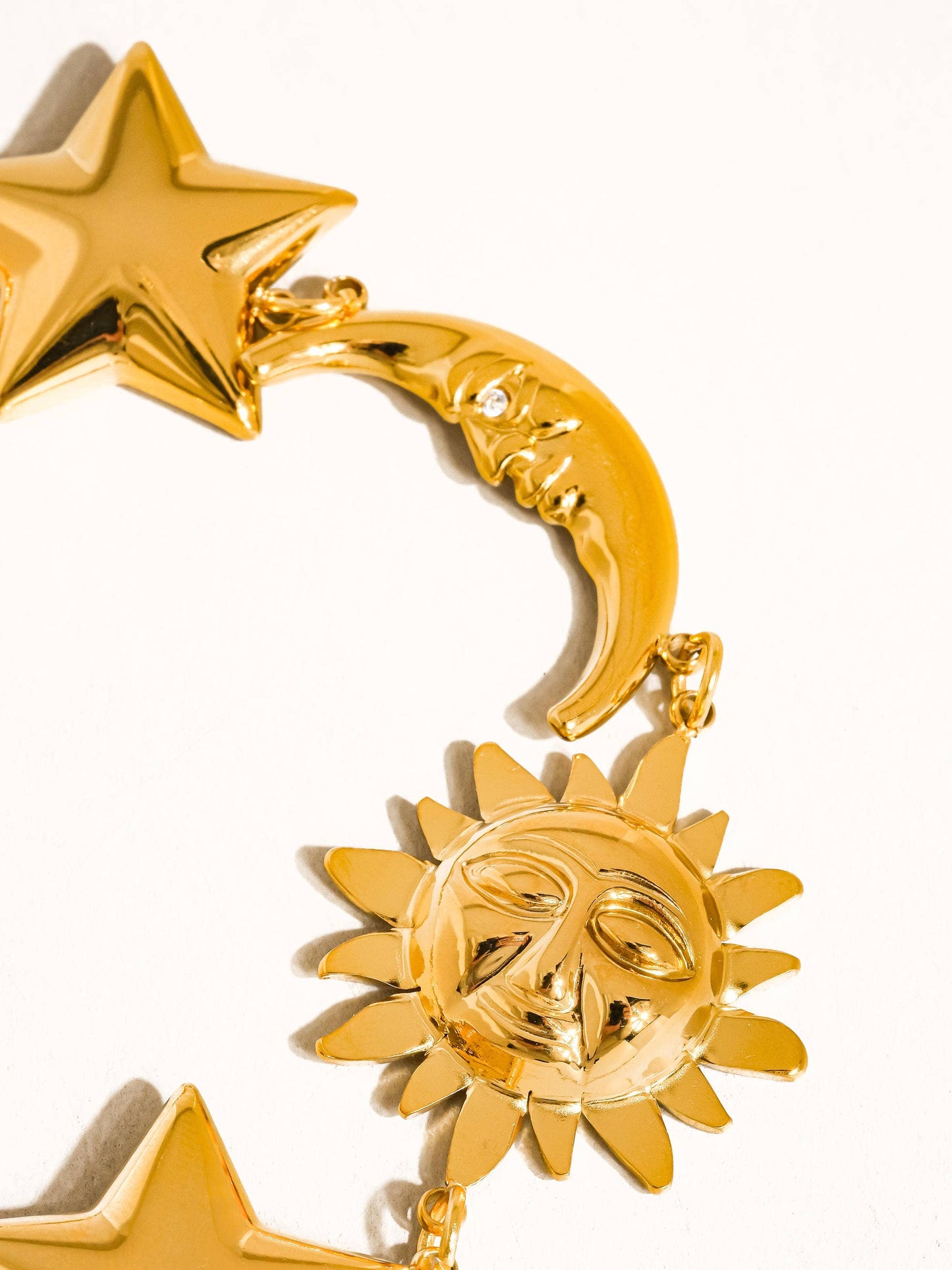 Goldie 18K Gold Non-Tarnish Bold Star and Moon Bracelet Flânerie by MAIQ