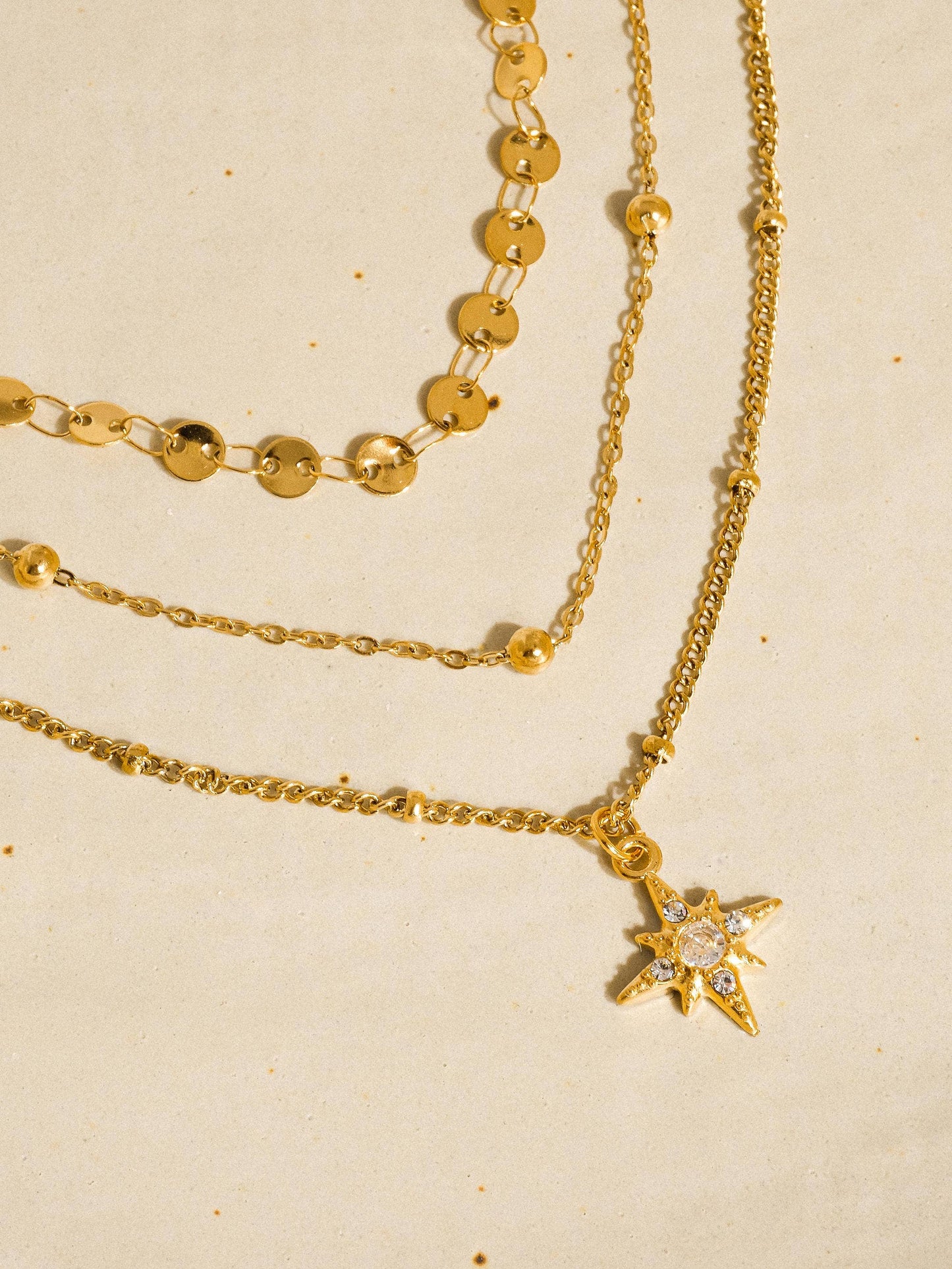Pascal 18K Non-Tarnish Layered CZ Star Necklace Flânerie by MAIQ