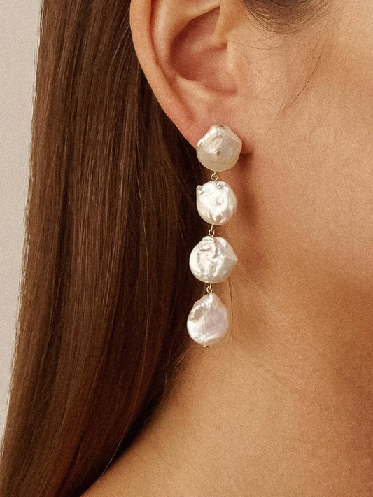 Héloïse 18K Non-Tarnish Pearl Drop Earring Flânerie by MAIQ