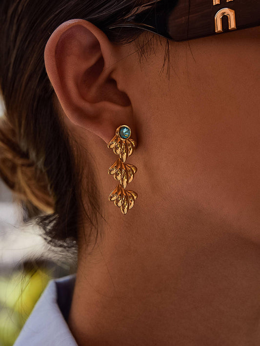 Clay 18K Gold Non-Tarnish Shell Drop Earring Flânerie by MAIQ