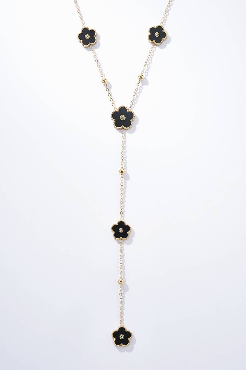 224AQ100 stainless steel flower necklace BYREN | ÉLINE L'ATELIER