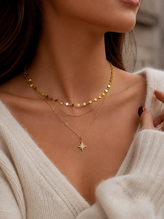 Layered CZ Star Necklace Flânerie by MAIQ