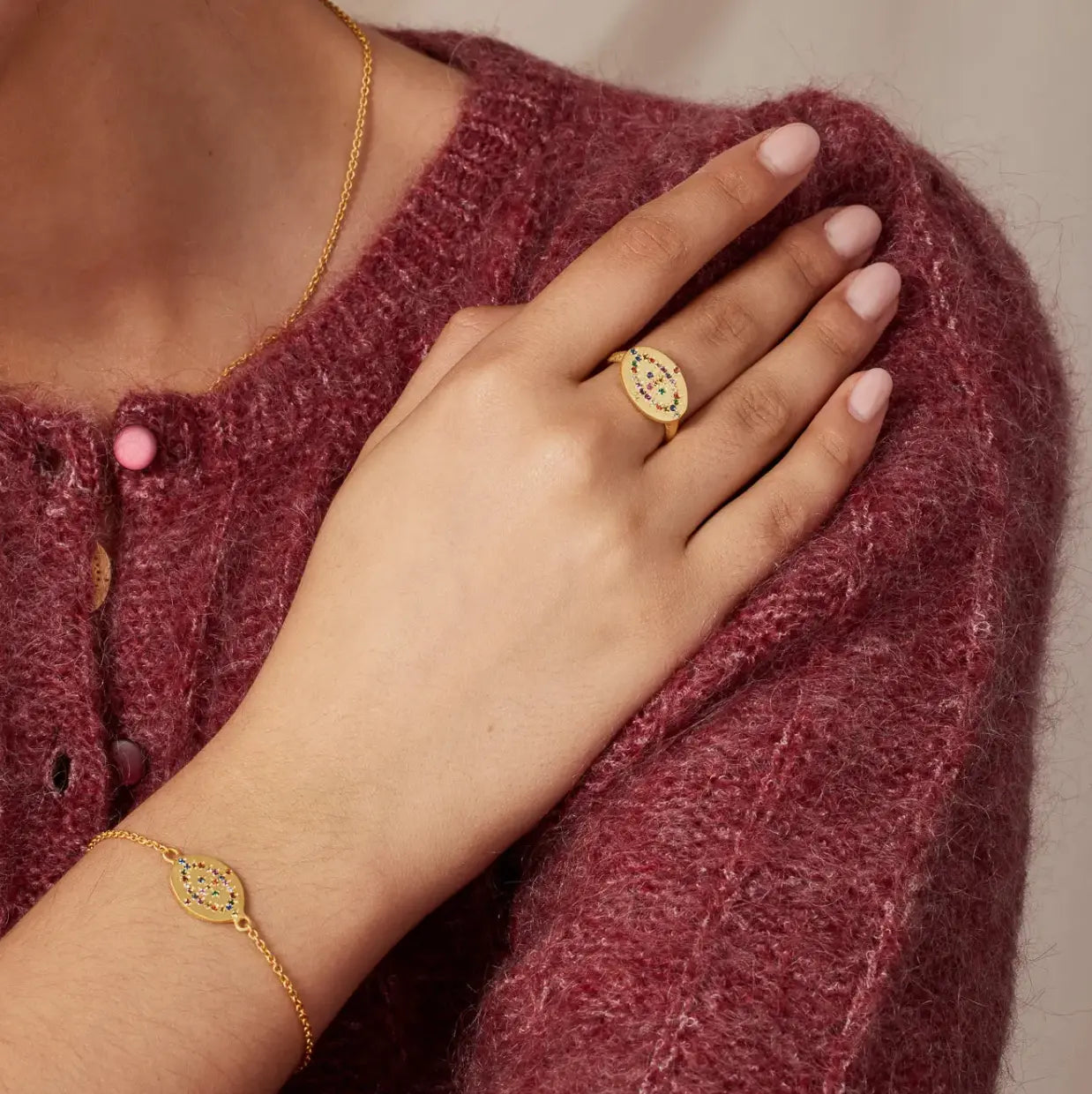 Multicolour Zirconia Gold Bracelet COPPOLA