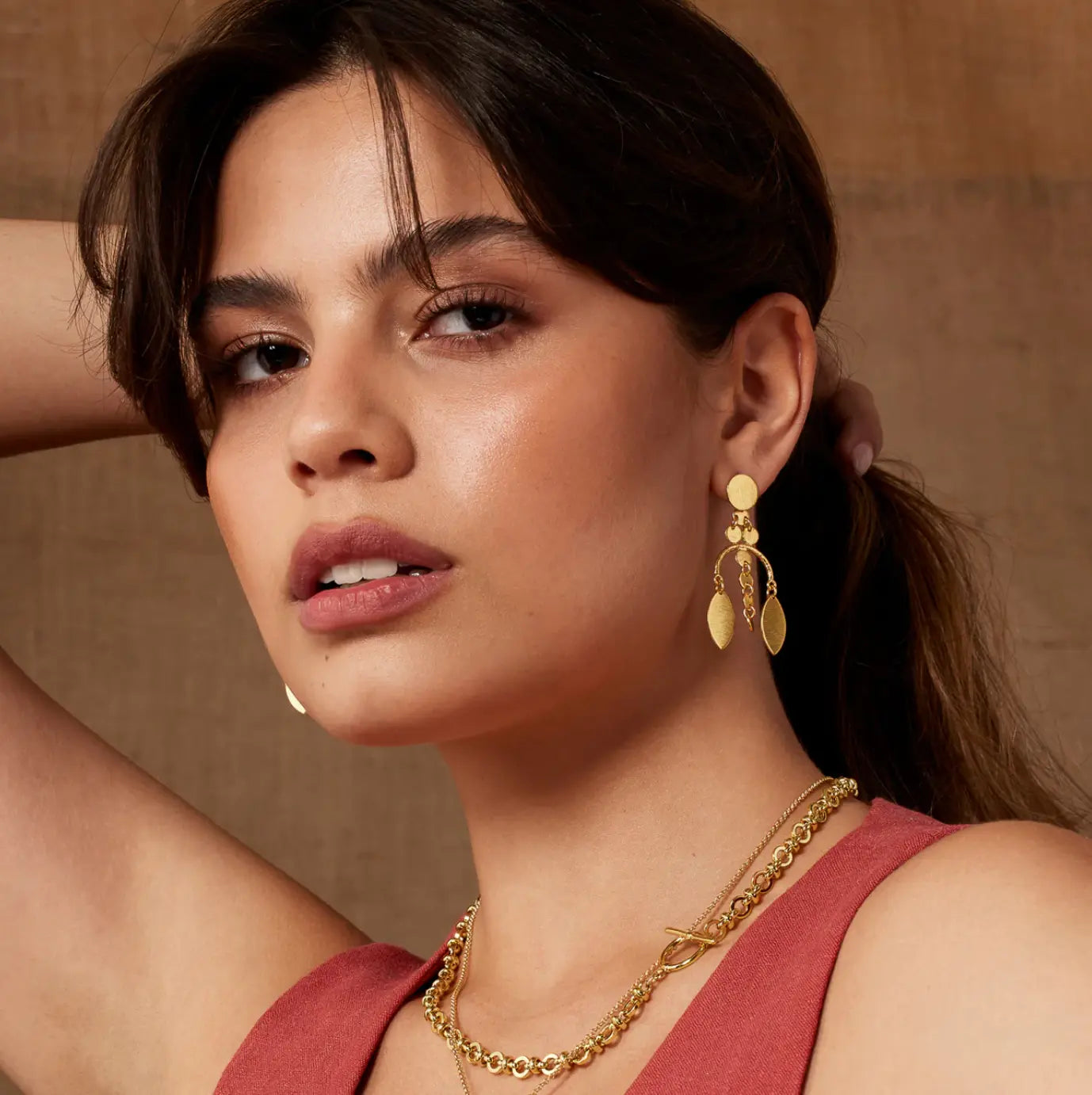 Gold stud charm earrings COPPOLA