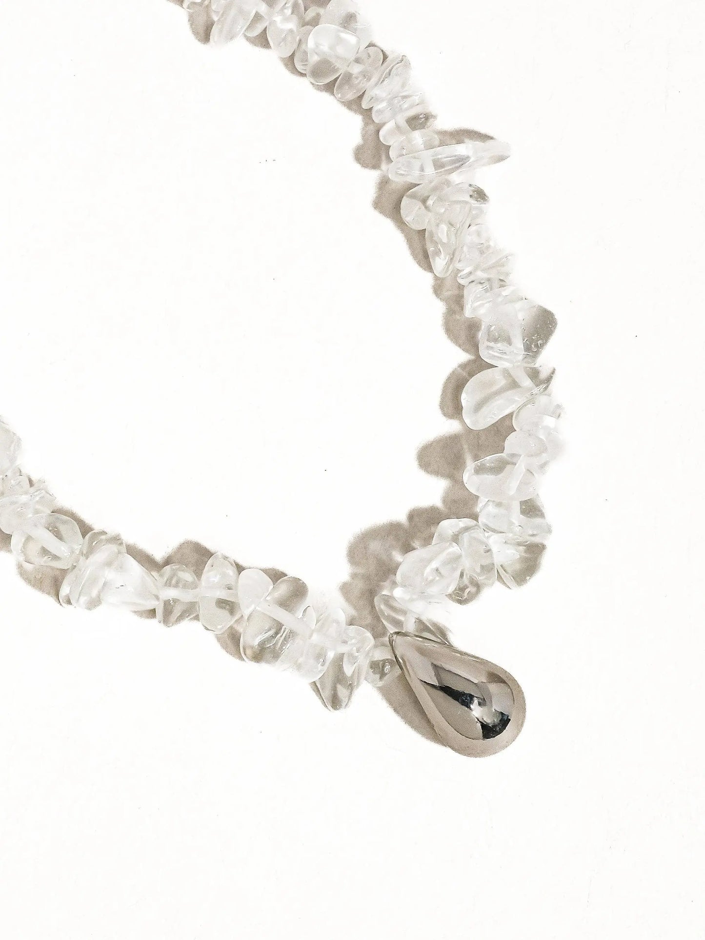 Francelia White Platinum Droplet Pendant Crystal Choker Flânerie by MAIQ