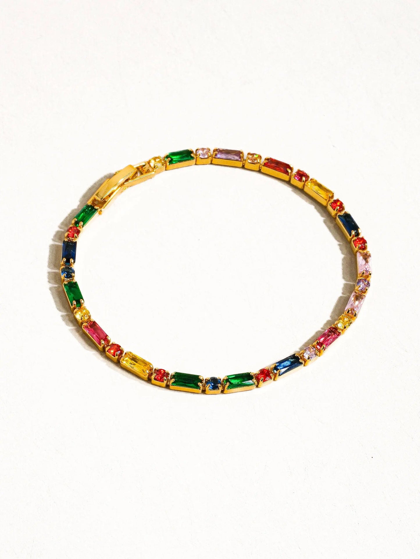 Shiloh 18K Gold Multicolor CZ Chain Bracelet Flânerie by MAIQ