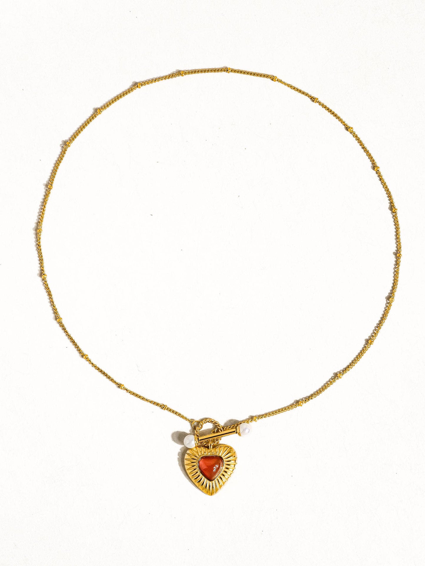 Havana 18K Non-Tarnish Vintage Heart Chain Necklace Flânerie by MAIQ