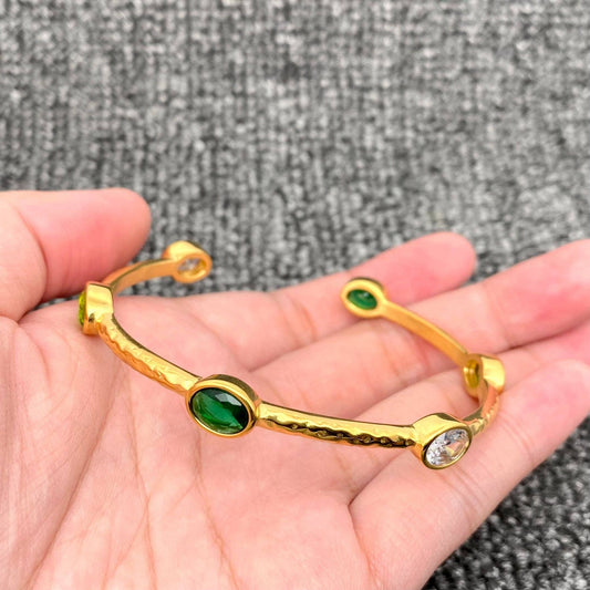 18K Gold Zircon Bangle Mio Queena