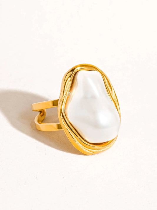 18K Adjustable Classic Pearl Round Ring Flânerie by MAIQ