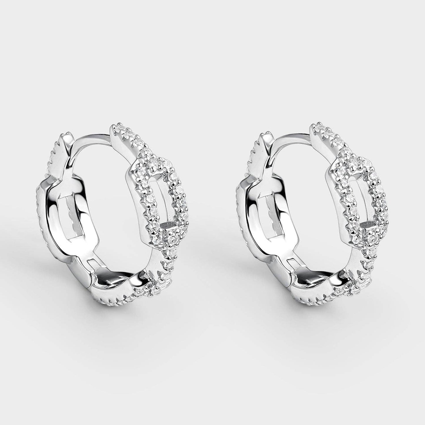 SILVER RECTANGULAR LINK EARRINGS Itemporality
