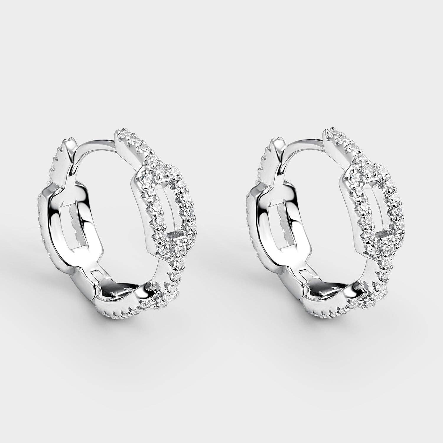 SILVER RECTANGULAR LINK EARRINGS Itemporality