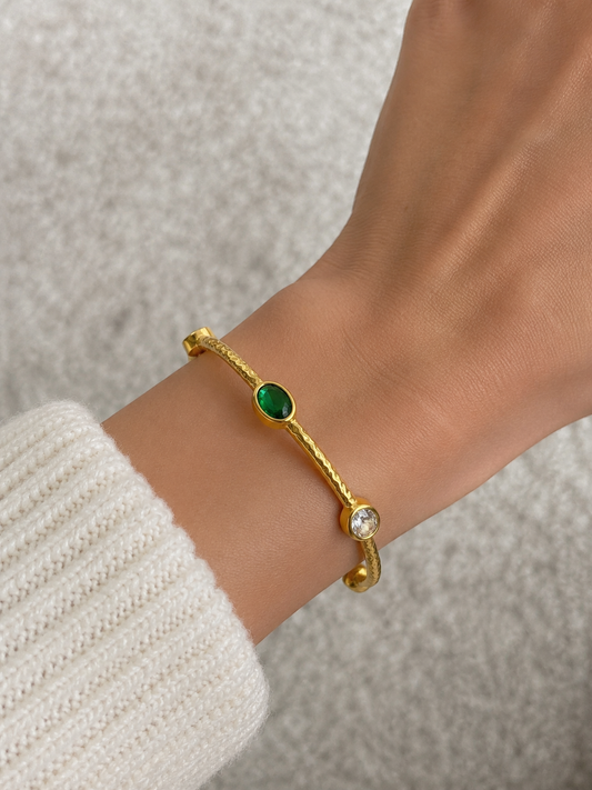 18K Gold Zircon Bangle Mio Queena