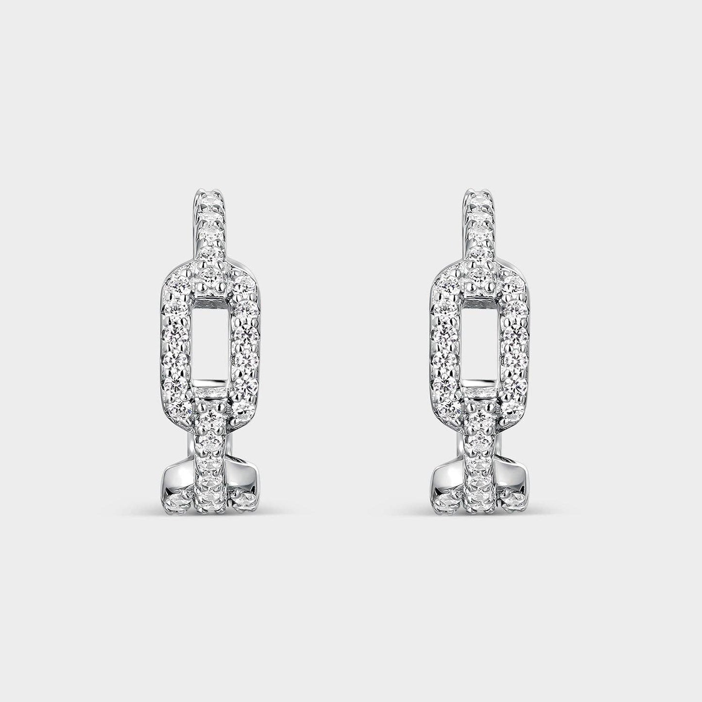 SILVER RECTANGULAR LINK EARRINGS Itemporality