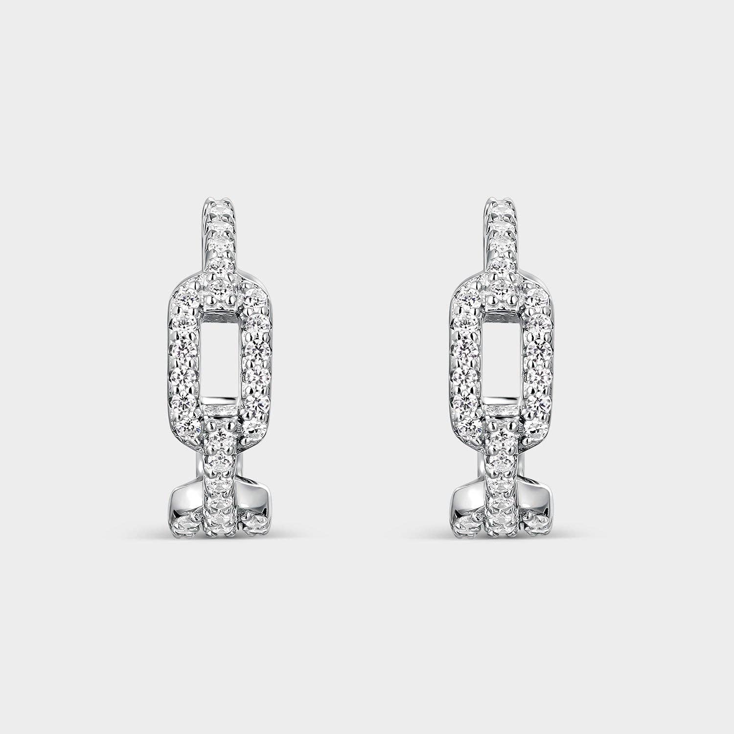 SILVER RECTANGULAR LINK EARRINGS Itemporality