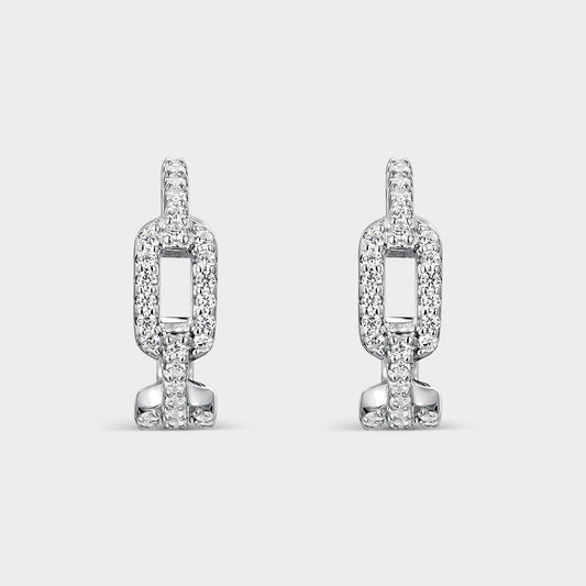 SILVER RECTANGULAR LINK EARRINGS Itemporality