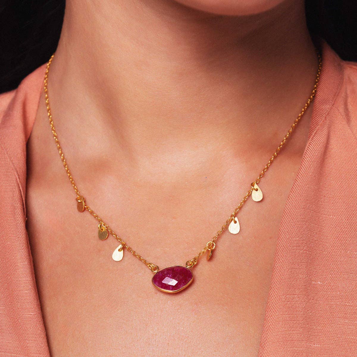 Summer Necklace Berry Agate Ashiana London
