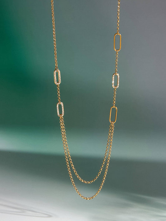 Vion 18K Gold Non-Tarnish Layered Chain Necklace Flânerie by MAIQ