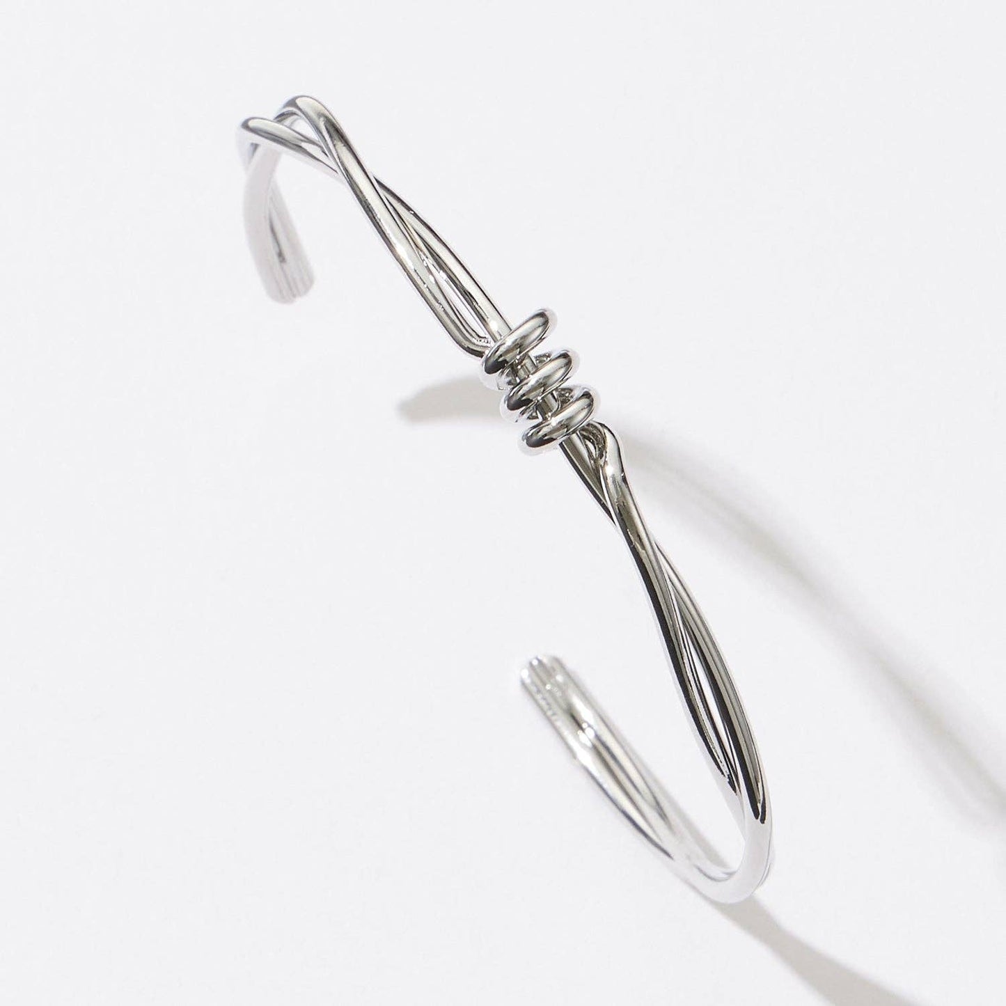 Everyday Wear Spiral Coil Metal Cuff Bracelet Frem