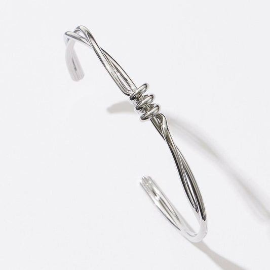 Everyday Wear Spiral Coil Metal Cuff Bracelet Frem