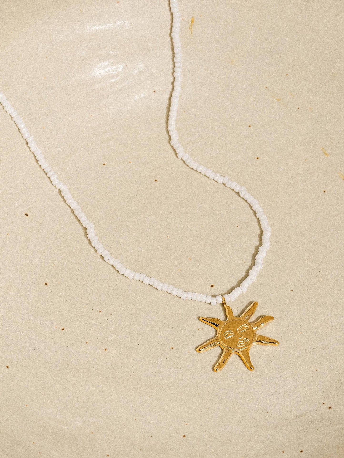 Iridessa 18K Gold Non-Tarnish Sun Beaded Necklace Flânerie by MAIQ