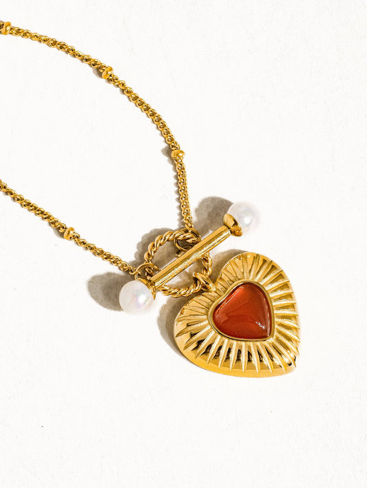 Havana 18K Non-Tarnish Vintage Heart Chain Necklace Flânerie by MAIQ