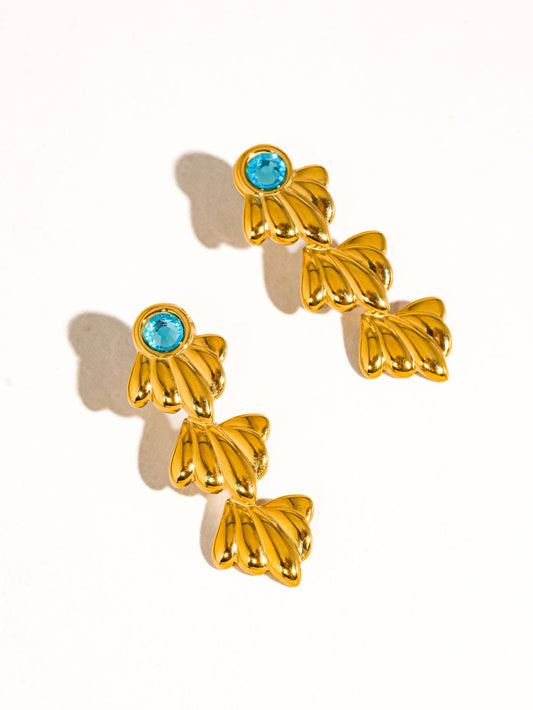 Clay 18K Gold Non-Tarnish Shell Drop Earring Flânerie by MAIQ