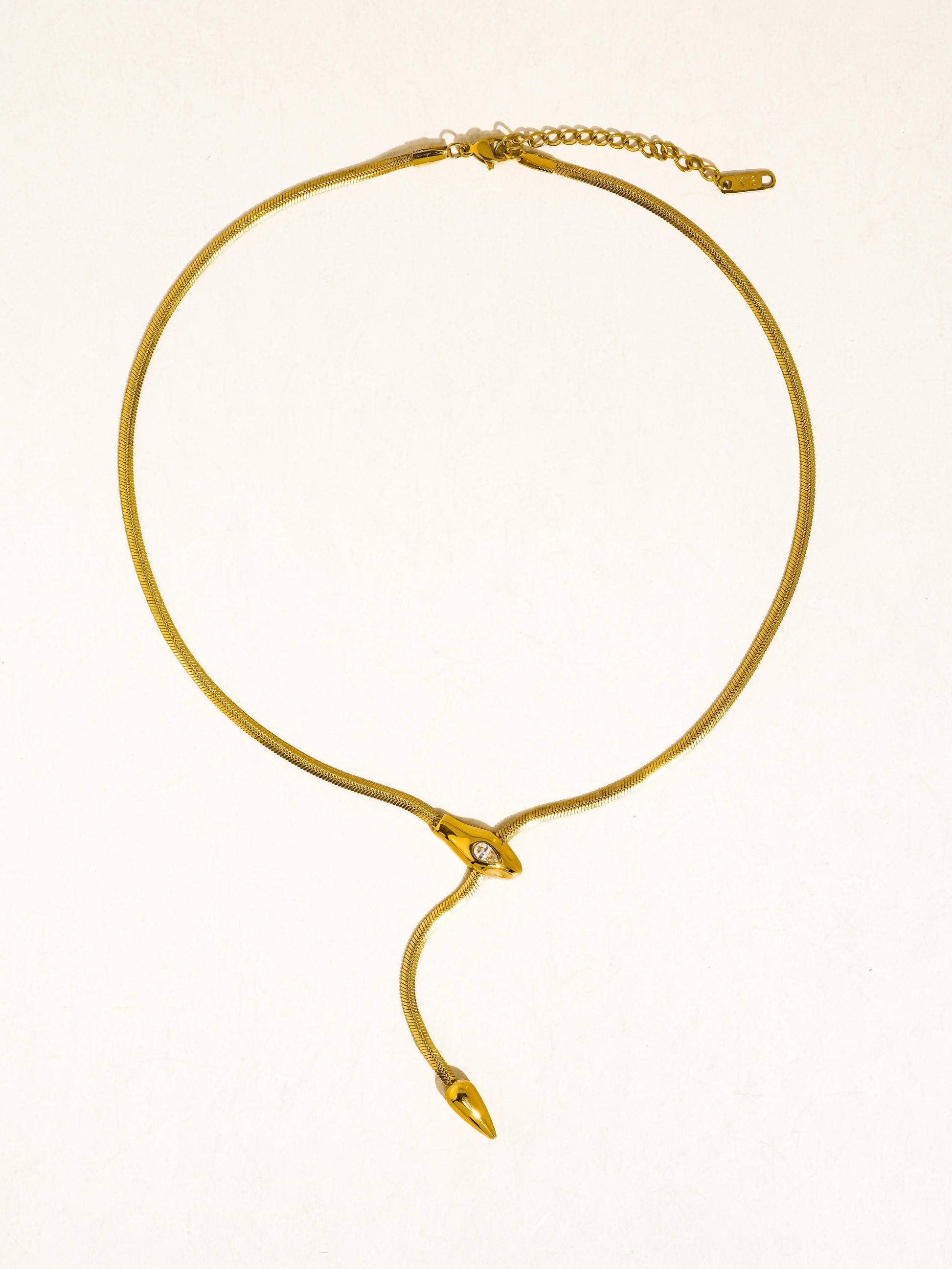 Gildora 18K Gold Non-Tarnish Serpent Y Lariat Necklace Flânerie by MAIQ