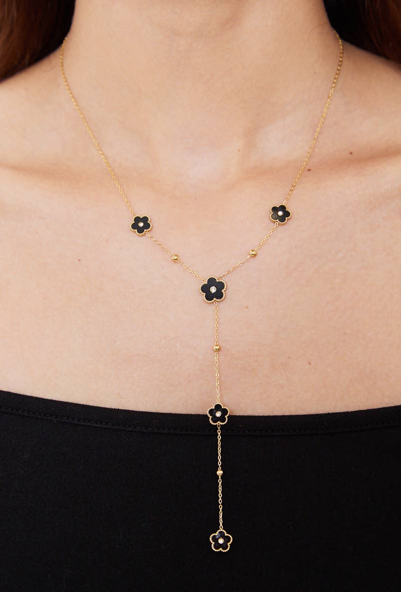 224AQ100 stainless steel flower necklace BYREN | ÉLINE L'ATELIER