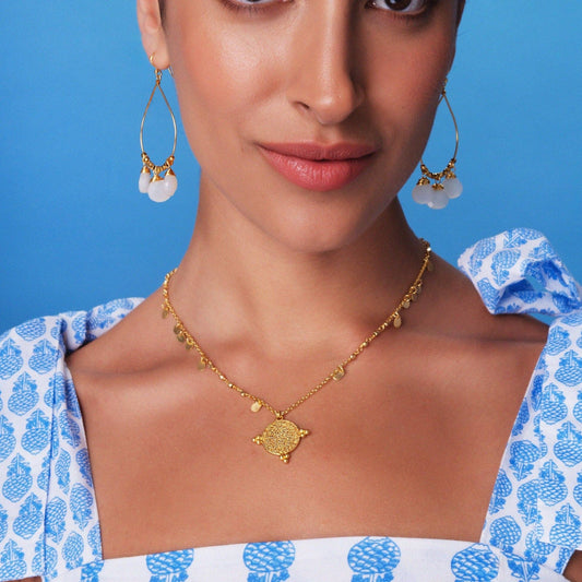 Santorini Short Gold Necklace Ashiana London