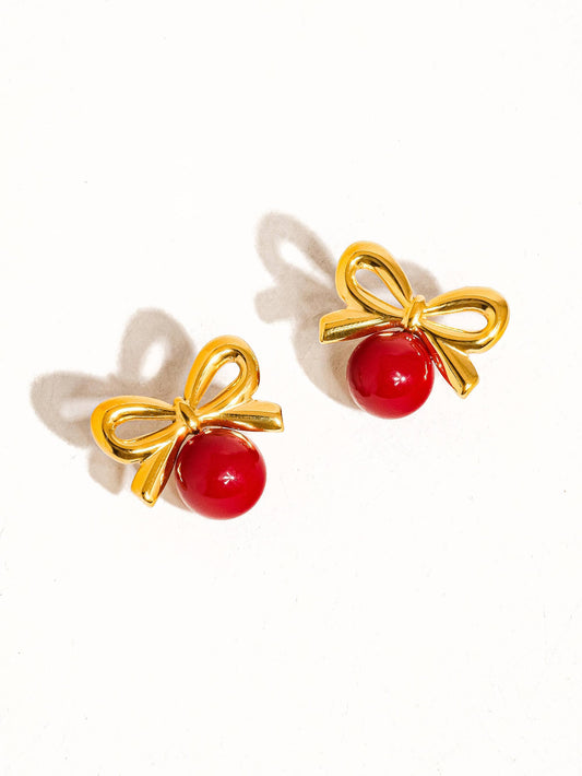 Fleury 18K Non-Tarnish Dainty Bow Earring Flânerie by MAIQ
