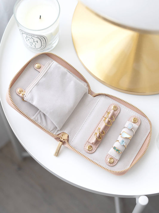 Blush Pink Compact Jewellery Roll Stackers