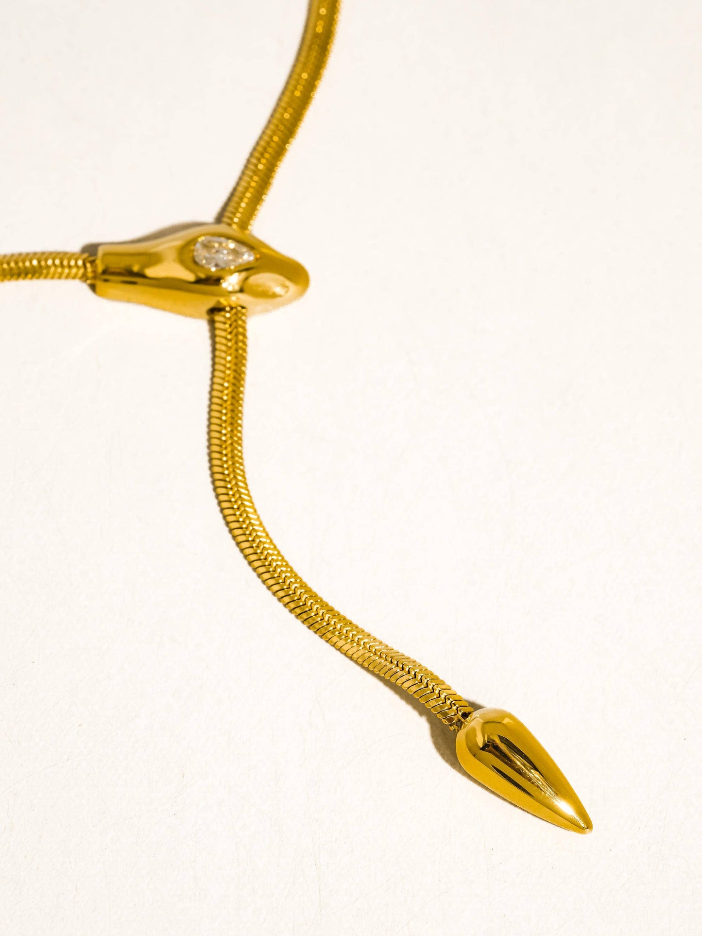 Gildora 18K Gold Non-Tarnish Serpent Y Lariat Necklace Flânerie by MAIQ