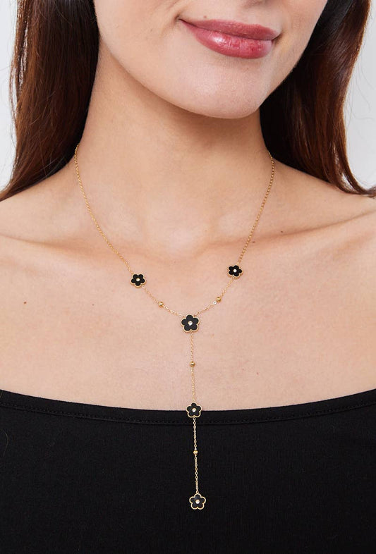 224AQ100 stainless steel flower necklace BYREN | ÉLINE L'ATELIER