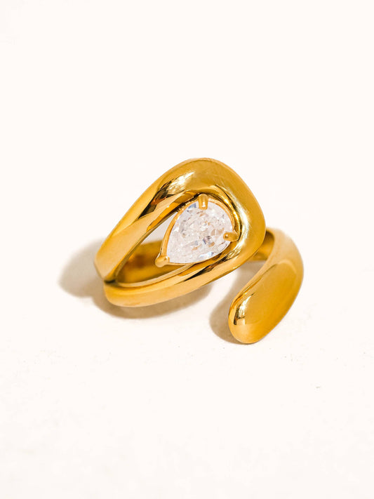 Ronnie 18K Gold Non-Tarnish Wrap CZ Ring Flânerie by MAIQ
