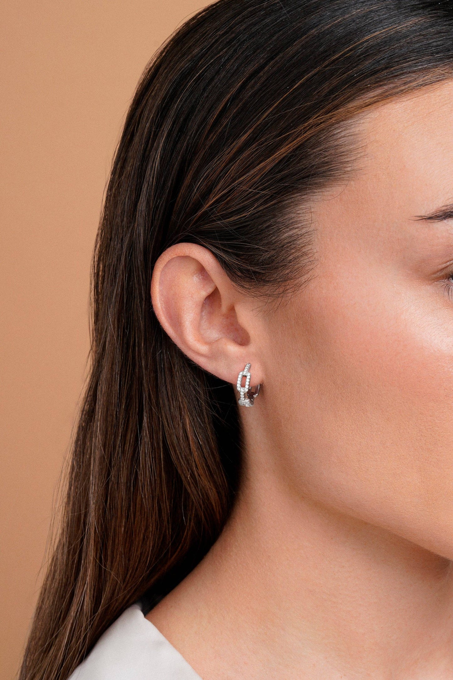 SILVER RECTANGULAR LINK EARRINGS Itemporality