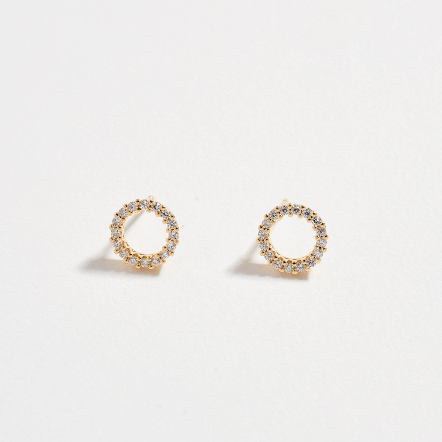 18K Gold Filled Open Circle Stud Earrings Frem