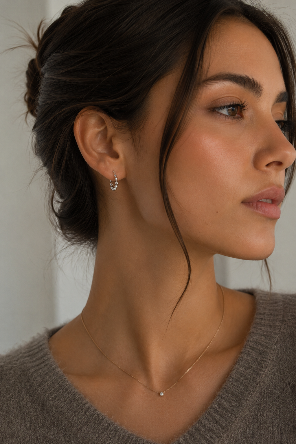 Round Ball Hoop Earrings Mio Queena