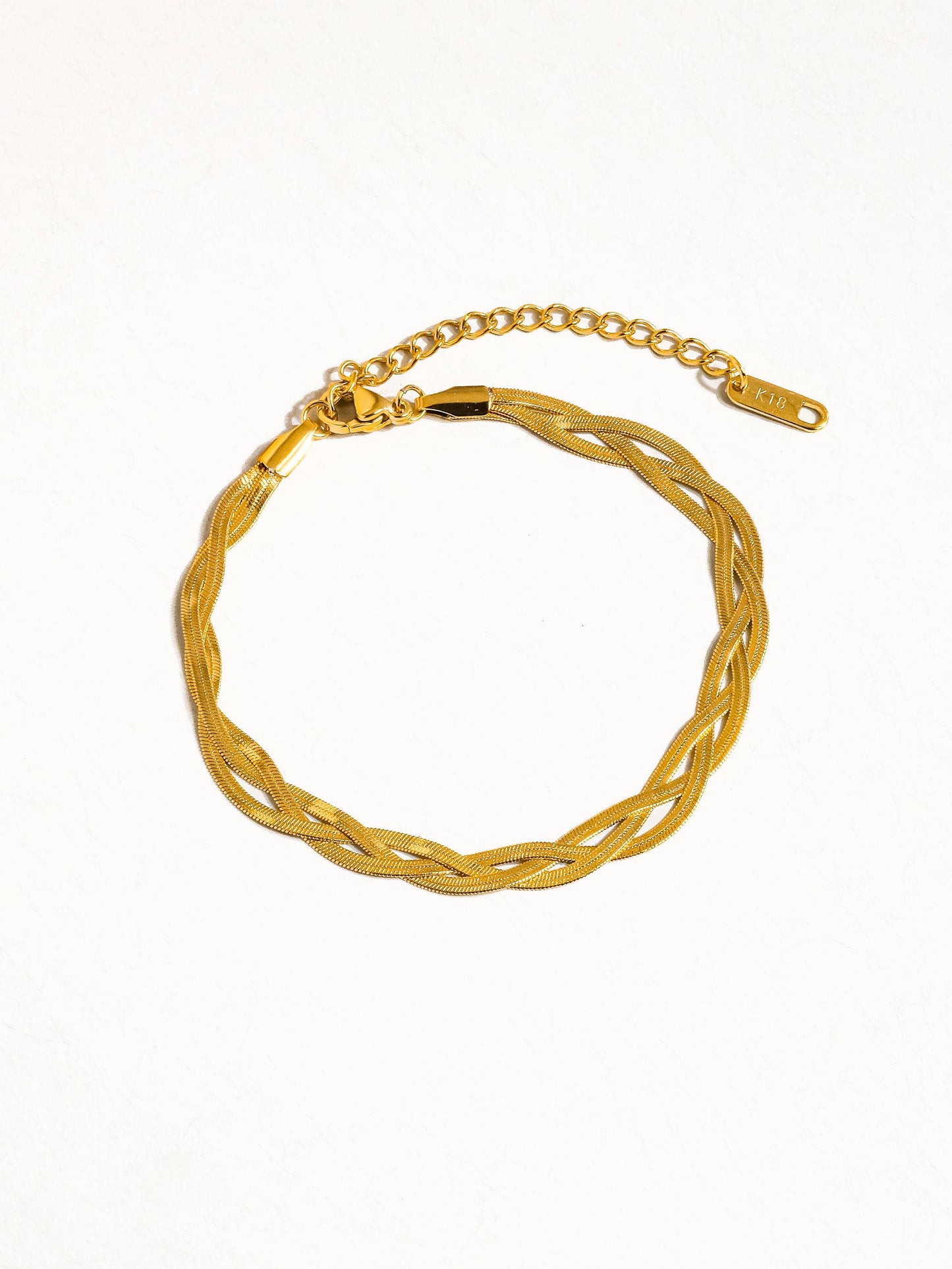Yvet 18K Gold Non-Tarnish Braided Snake Chain Bracelet Flânerie by MAIQ