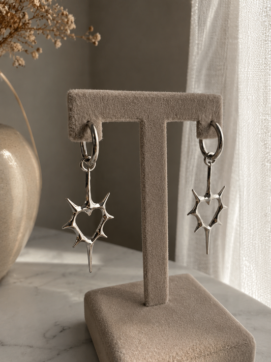 Gothic Heart Drop Earrings Mio Queena