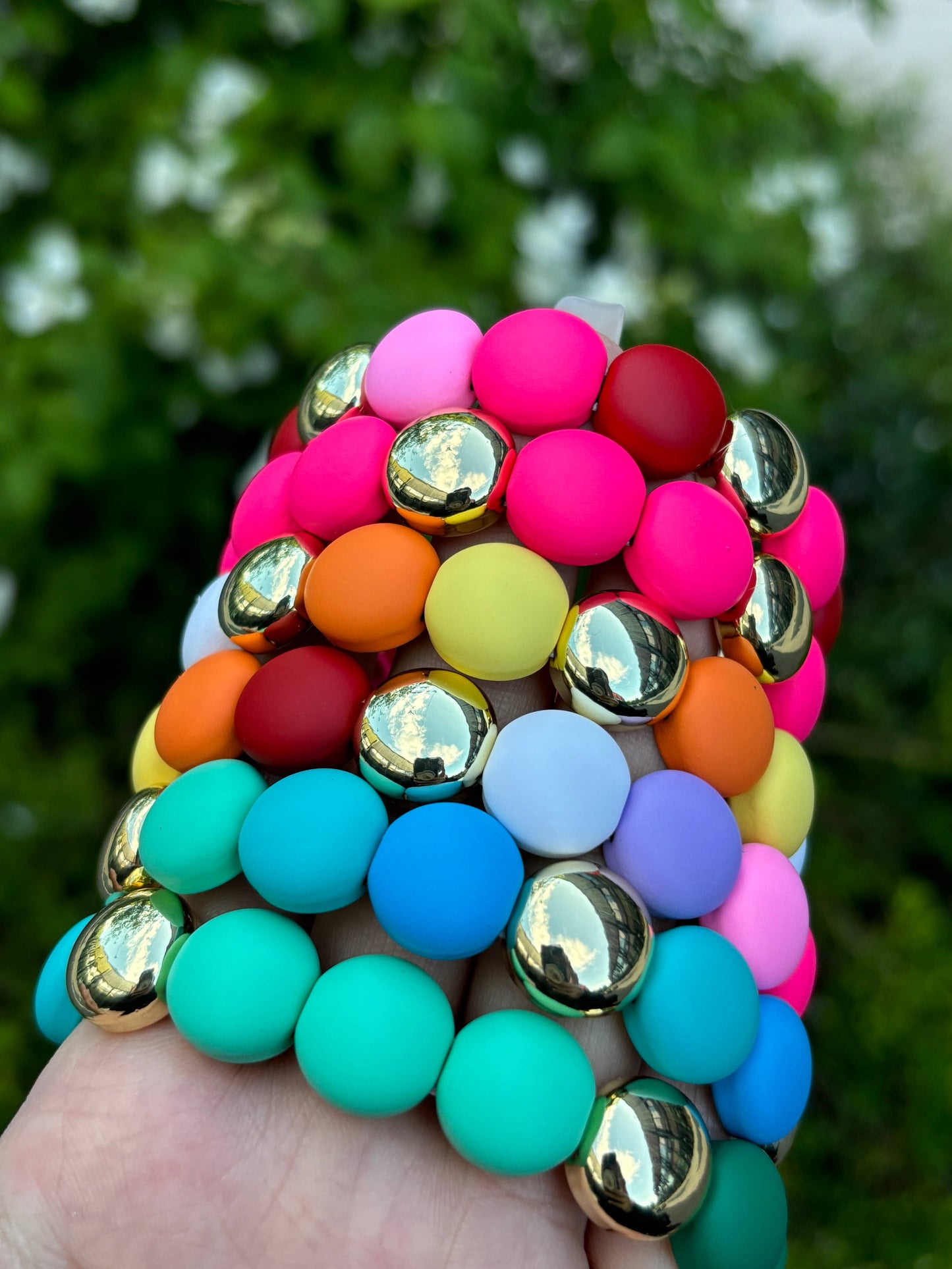 Colorful bracelet with elastic 324CP03 BYREN | ÉLINE L'ATELIER