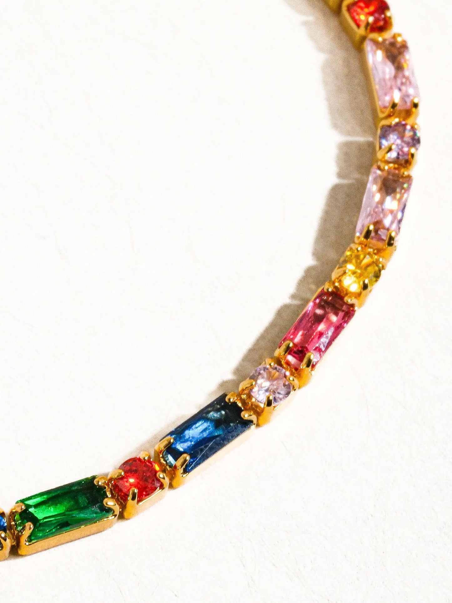 Shiloh 18K Gold Multicolor CZ Chain Bracelet Flânerie by MAIQ