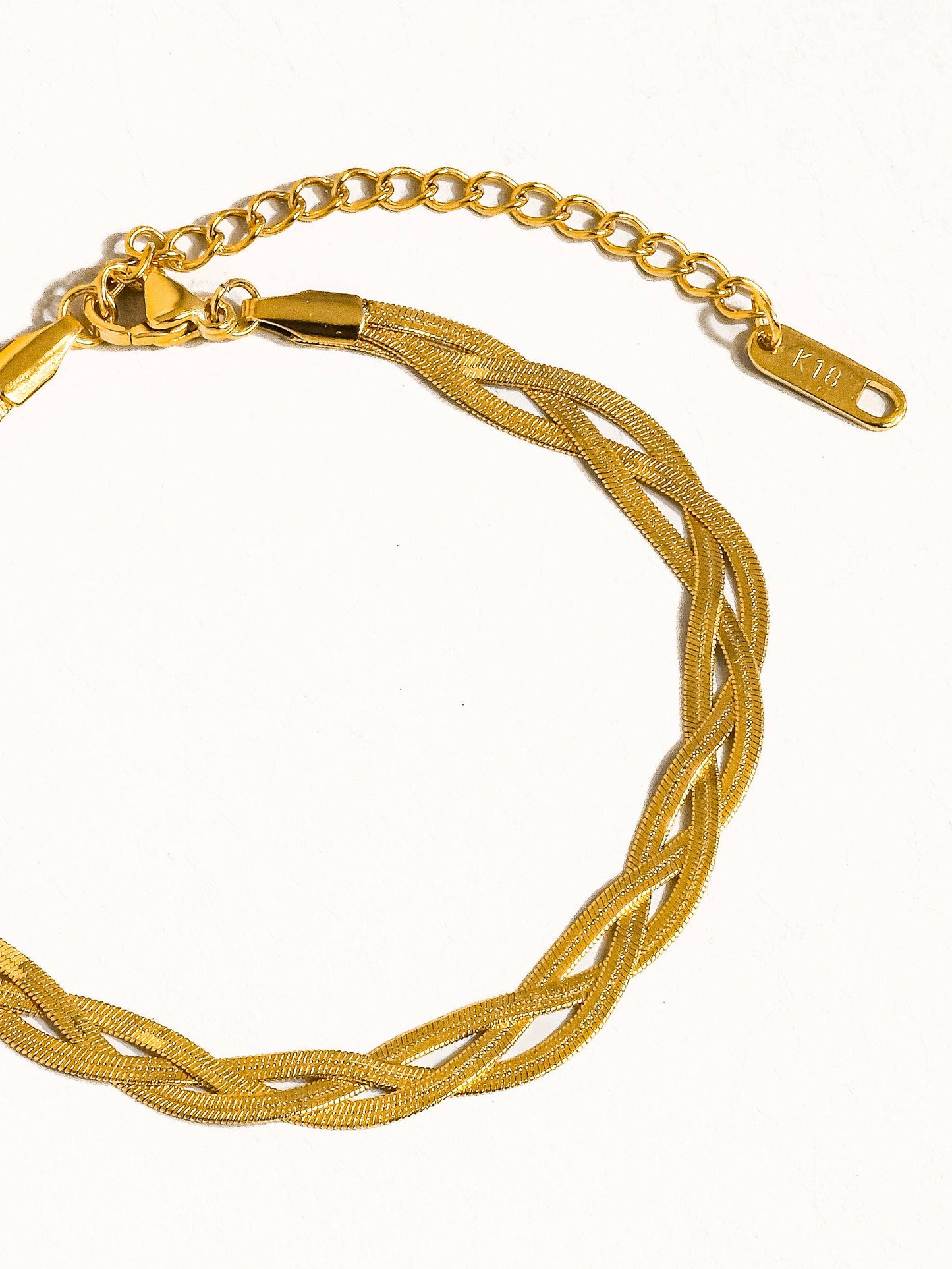Yvet 18K Gold Non-Tarnish Braided Snake Chain Bracelet Flânerie by MAIQ