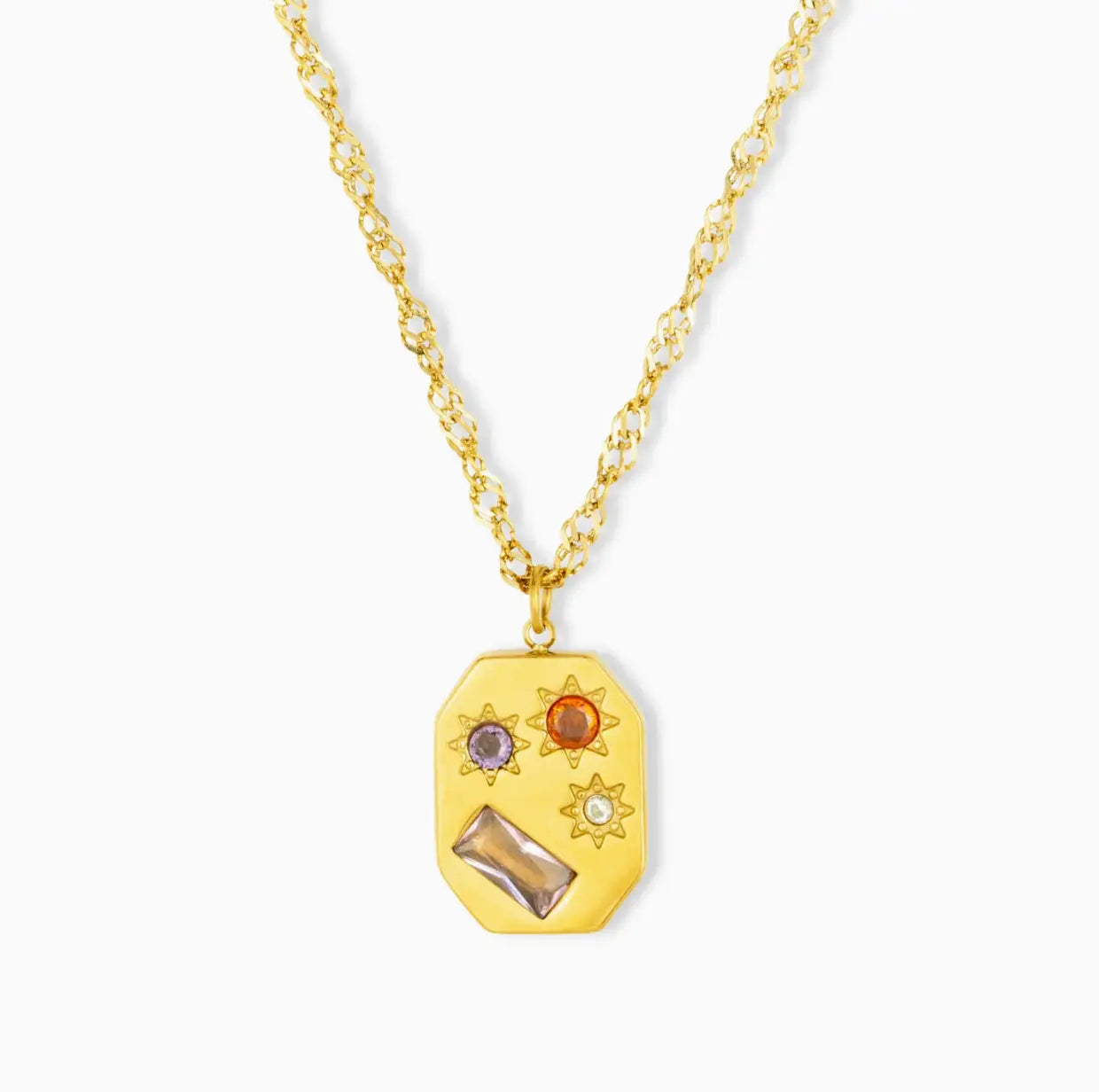 Gold Hexagon Pendant Necklace COPPOLA