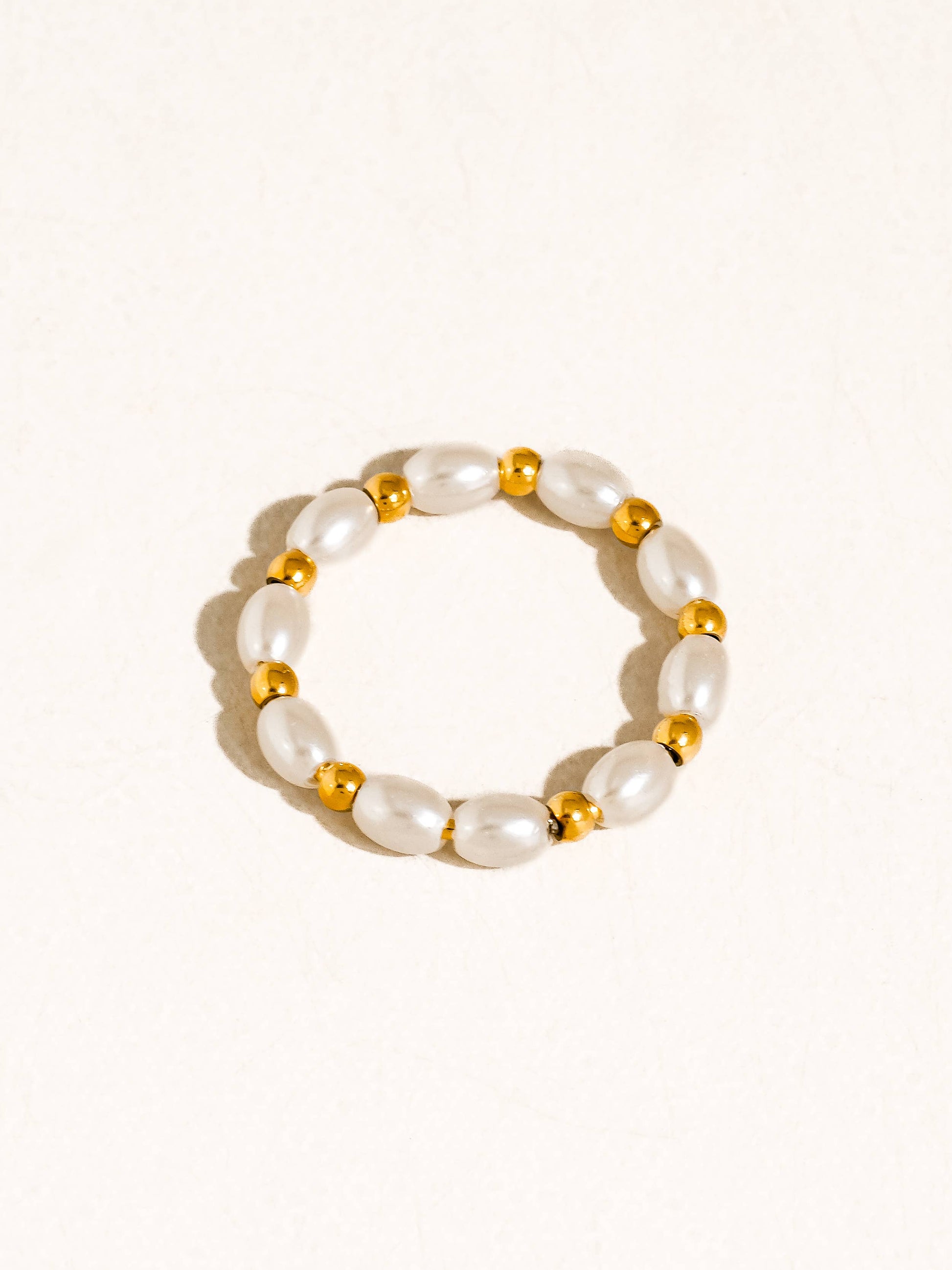 Saintes 18K Gold Non-Tarnish Pearl Beaded Ring Flânerie by MAIQ