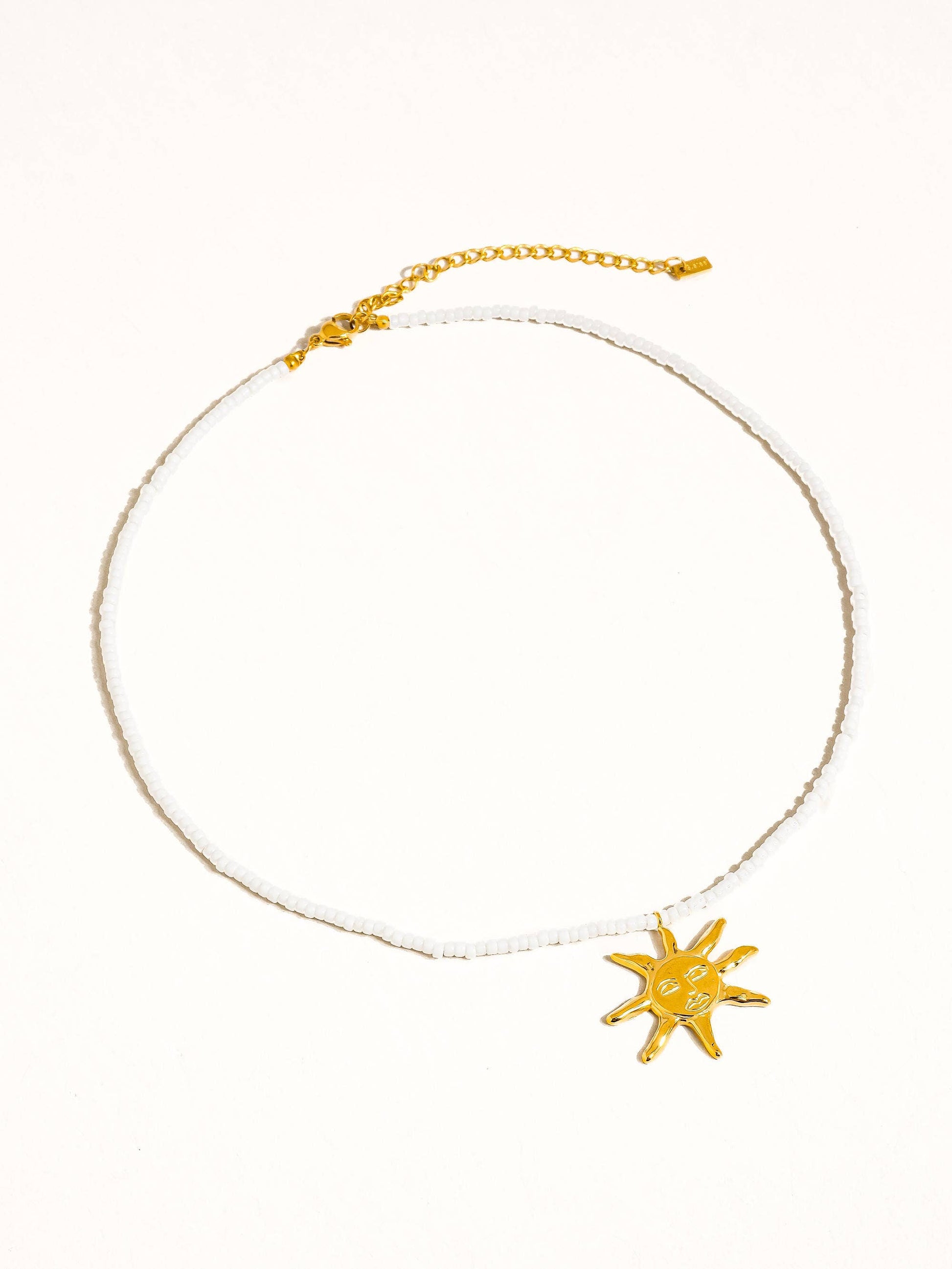 Iridessa 18K Gold Non-Tarnish Sun Beaded Necklace Flânerie by MAIQ