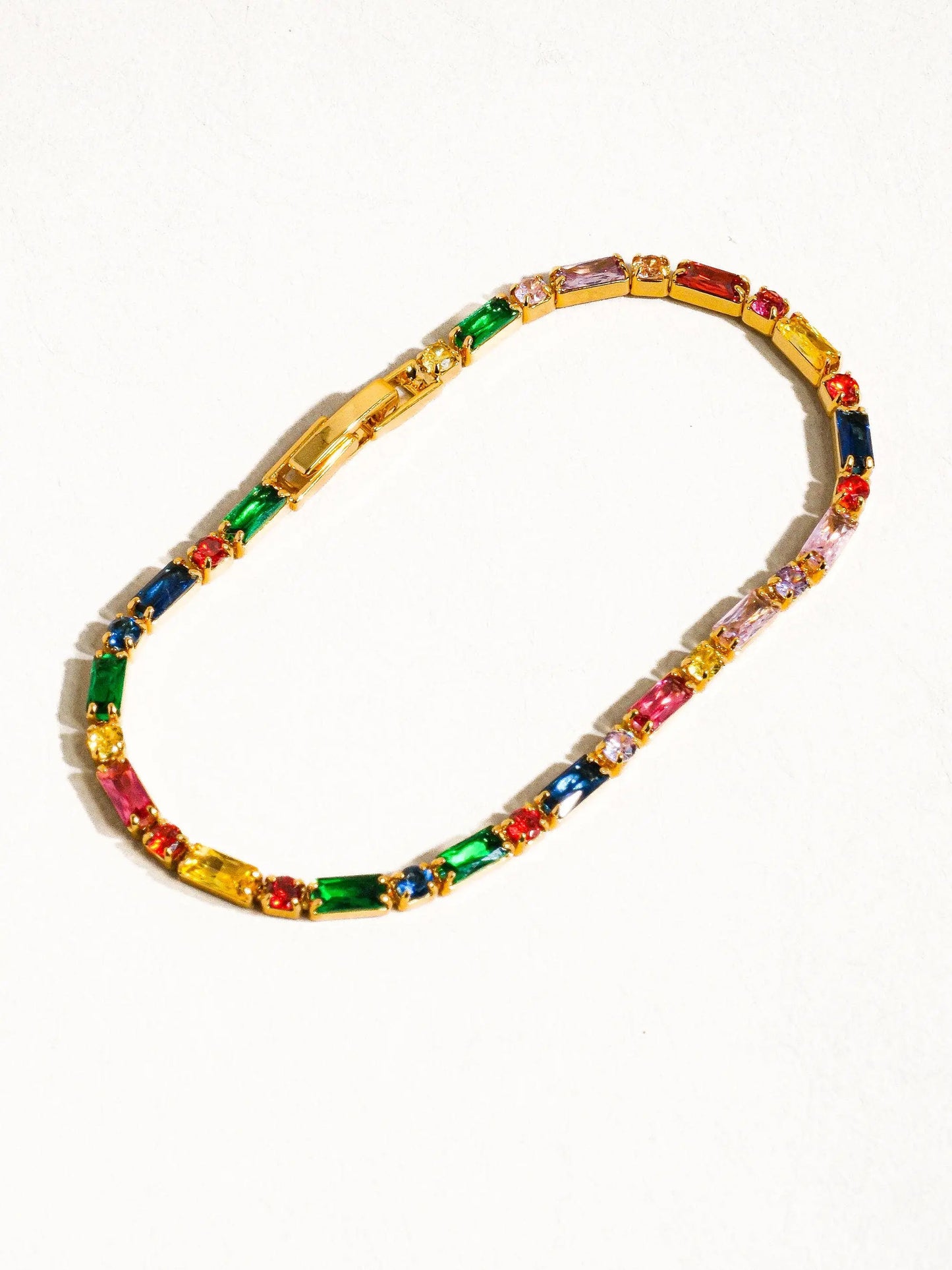Shiloh 18K Gold Multicolor CZ Chain Bracelet Flânerie by MAIQ